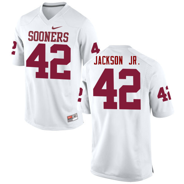 Men Oklahoma Sooners #42 Mark Jackson Jr. College Football Jerseys Game-White - Click Image to Close